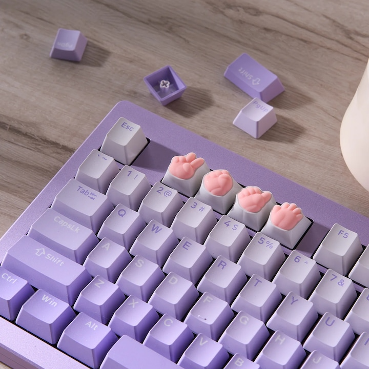 Keycaps Artisan AKKO Rock, Paper, Scissors and Praise (4 buc)