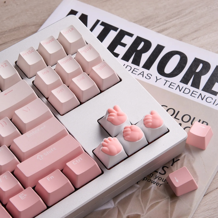 Keycaps Artisan AKKO Rock, Paper, Scissors and Praise (4 buc)