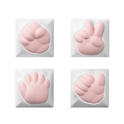 Keycaps Artisan AKKO Rock, Paper, Scissors and Praise (4 buc)